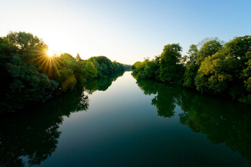  Marne river bank in Isles-lès-Villenoy village.  Île-de-France Région