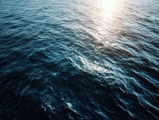 Abstract Ocean Surface with Sun Reflection in Low Resolution