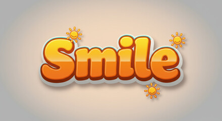 Bright and Cheerful Smile Text Effect  Vector Illustration