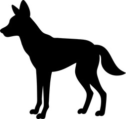 Black vector silhouettes of farm animals like horses, donkeys, and dogs illustrate common pets and wildlife standing
