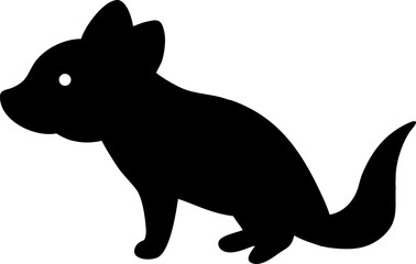 Cute black cat silhouette vector illustration