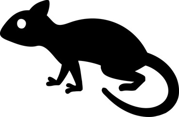 Black and white vector silhouette illustrations of a cute pet cat and a wild Australian kangaroo