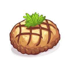 Haggis, 2D isometric flat cartoon vector illustration isolated on white background.