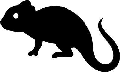 Isolated cartoon animal silhouettes: fun vector illustrations of a kangaroo, squirrel, cat, elephant, pig, and rhino, perfect for wildlife and zoo-themed designs