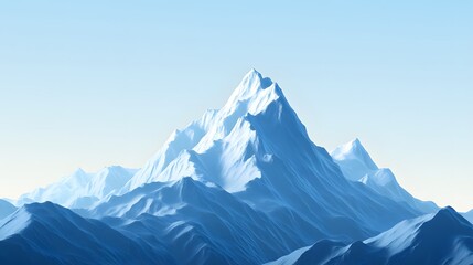 Fototapeta premium A serene vista of snow-capped mountains under a clear sky.