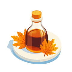 Maple Syrup, 2D isometric flat cartoon vector illustration isolated on white background.