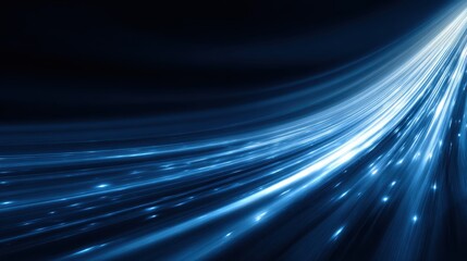 Dynamic Blue Light Stream with Abstract Motion Effect and Glow