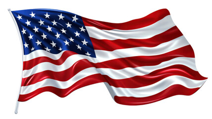 National flag of the United States isolated on white background
