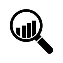 Analysis business graph icon on white background.
