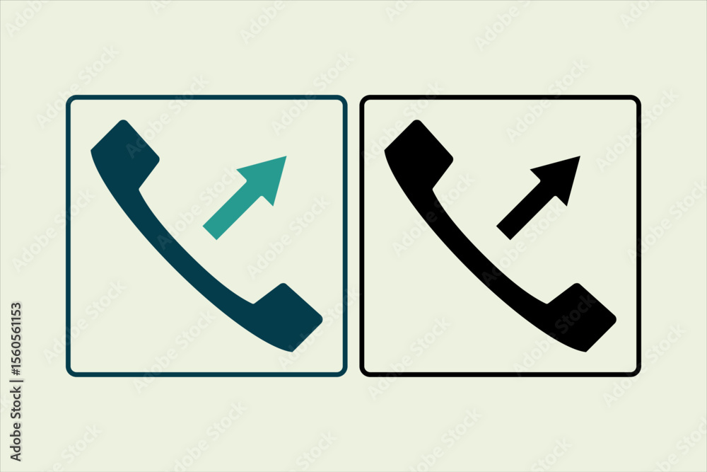 Poster outgoing call icon. icon related to ui elements. suitable for web site, app, user interfaces,element