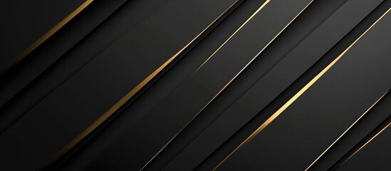Obraz premium Abstract background design featuring diagonal black planes with gold accents