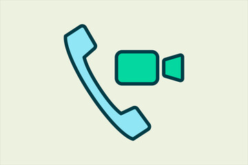 video call icon. icon related to UI elements. suitable for web site, app, user interfaces,element, printable etc. flat line icon style. simple vector design editable