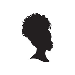 Woman vector silhouette, black color isolated on white background. Vector illustration