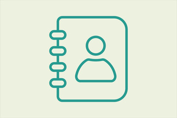 contact book icon. icon related to UI elements. suitable for web site, app, user interfaces,element, printable etc. line icon style. simple vector design editable