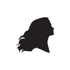Woman vector silhouette, black color isolated on white background. Vector illustration