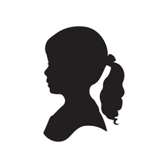 Woman vector silhouette, black color isolated on white background. Vector illustration