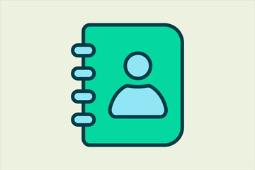 contact book icon. icon related to UI elements. suitable for web site, app, user interfaces,element, printable etc. flat line icon style. simple vector design editable