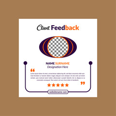 Modern Client Testimonial Design. Minimal Template Display for Promotion.
