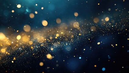 Obraz premium Abstract bokeh, gold and blue