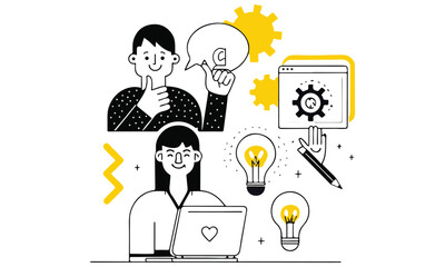 Business and technology  icon .