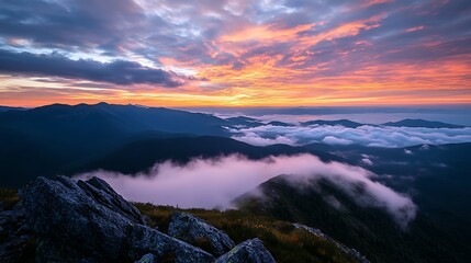 Fototapeta premium sunset in the mountains