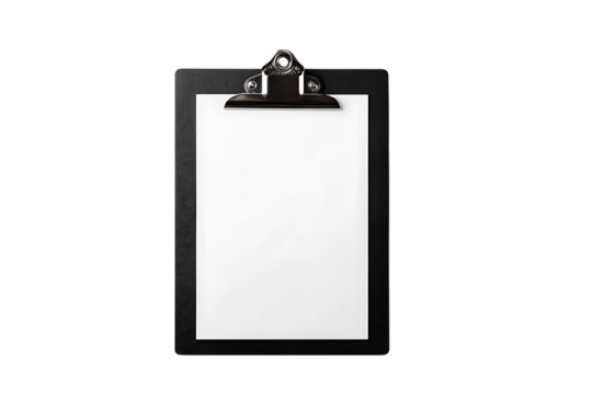 Blank clipboard mockup on black background