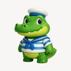 Fototapeta premium Cute cartoon crocodile sailor