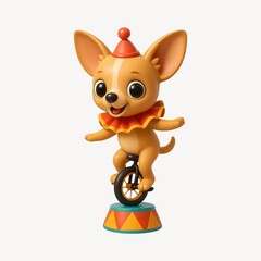 Obraz premium Circus dog unicycle performance