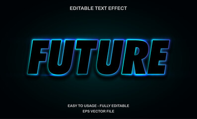 Blue futuristic text effect with modern glow style for sci-fi, technology, and digital themes
