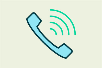 call rings icon. icon related to UI elements. suitable for web site, app, user interfaces,element, printable etc. flat line icon style. simple vector design editable