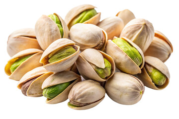 Close-Up of Pistachio Nuts Isolated on Transparent Background