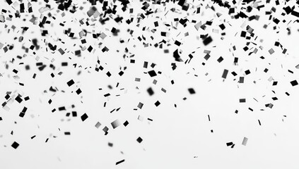 Black confetti falling on white background (1)