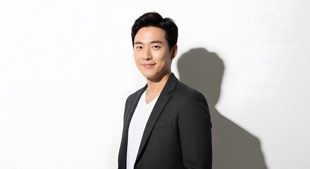 Confident Asian Man in Business Attire, Studio Portrait
