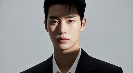 Portrait of a Young Man in a Suit, Dramatic Lighting