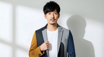 Portrait of a Man in a Multicolored Blazer, Professional Headshot