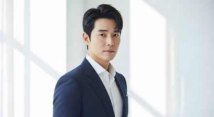 Portrait of a Man in a Blue Suit, Professional Headshot