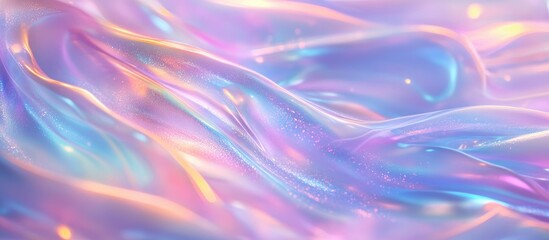 Fototapeta premium Abstract iridescent liquid flowing in pastel colors