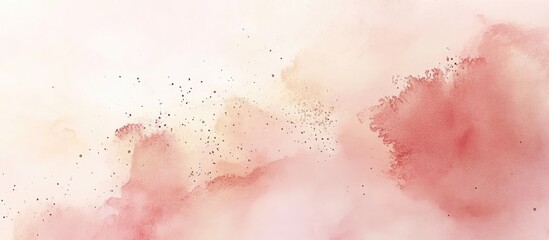 Delicate, light-toned, watercolor-like abstract design featuring soft pink and peach hues, dotted with tiny specks of a light metallic color