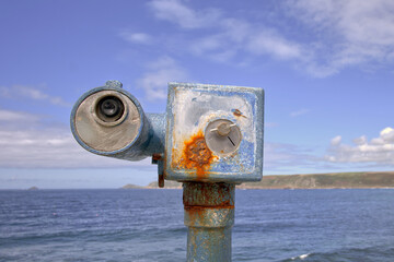 Rusting Coin Operated Telescope at Sennen Cove, Cornwall, United Kingdom