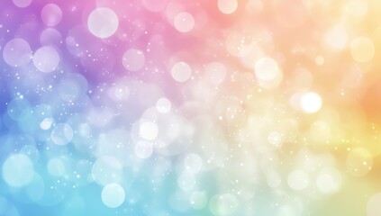 Fototapeta premium Abstract pastel bokeh background. Soft, blurred circles of light in rainbow hues. Many small, bright specks