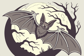 Haunted Sky – Bat Shadows & Moon Clipart
