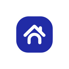 minimalist home button icon for apps and website,  UI/UX design app home button.