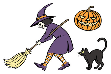 Obraz premium Pumpkin Patch Halloween Night Vector 