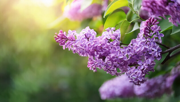 delicate purple lilac blossoms gently swaying on tree branch moving with soft spring breeze against natural green foliage background high quality fullhd footage