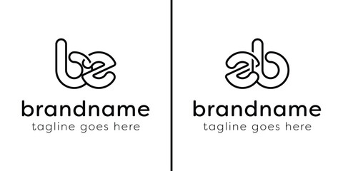 Letters BZ and ZB Monogram Line Logo, suitable for any business with ZB or BZ initials