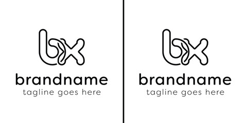 Letters BX and XB Monogram Line Logo, suitable for any business with XB or BX initials