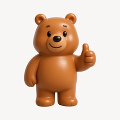 Obraz premium Cute bear toy giving thumbs-up.