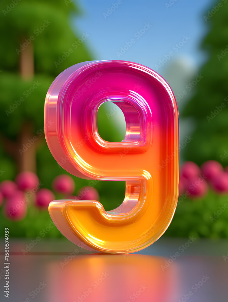 Fototapete 3d rendering digital font big sale event countdown concept element