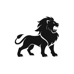 black lion vector illustration
