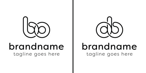 Letters BO and OB Monogram Line Logo, suitable for any business with OB or BO initials
